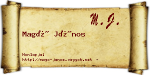 Magó János névjegykártya